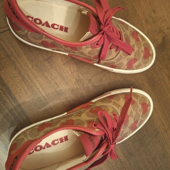 Coach Sole Skate Sneaker with Heart Print - Picture 2 of 4